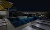 Modern home with Outdoor, Infinity Pools, Tubs, Shower, Large Pools, Tubs, Shower, Lap Pools, Tubs, Shower, and Large Patio, Porch, Deck. Night pool with city lights of our Magnificent Cantilever Home Photo 8 of Magnificent Cantilever Home For Ocean View Living