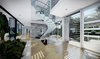 Modern home with Staircase, Stone Tread, Concrete Tread, and Metal Railing. Staircase on main level of our Magnificent Cantilever Home Photo 20 of Magnificent Cantilever Home For Ocean View Living