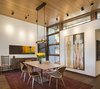 Modern home with Dining Room. Well placed and uniquely designed windows add light and style to the dining room. Photo 8 of Rustic Meets Modern
