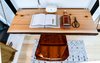 Modern home with Office, Desk, Light Hardwood Floor, Study Room Type, and Chair. Cedar Slab Desk Doubles as the Headboard. Photo 10 of Not So tiny Tiny, for a Doctor in California