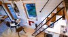 Modern home with Staircase, Wood Tread, Metal Railing, and Metal Tread. Gas marine heater. Photo 19 of Not So tiny Tiny, for a Doctor in California