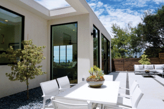 California Back Yard with a through house view to Angel Island