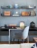 Modern home with Office, Study Room Type, Chair, Shelves, Desk, and Medium Hardwood Floor. Vitsœ shelving + Catch Chair by &Tradition Photo 14 of Beatty Street Loft