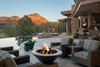 Modern home with Outdoor, Swimming Pools, Tubs, Shower, Raised Planters, Large Pools, Tubs, Shower, Back Yard, Decking Patio, Porch, Deck, Metal Fences, Wall, Infinity Pools, Tubs, Shower, Salt Water Pools, Tubs, Shower, Landscape Lighting, Hanging Lighting, Flowers, Hardscapes, Large Patio, Porch, Deck, and Stone Patio, Porch, Deck. Incredible Outdoor Entertaining Spaces Photo 2 of Sedona. Extraordinary. Serenity. Luxury. Green Living.