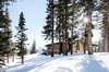 Modern home with Exterior, House Building Type, Cabin Building Type, Metal Roof Material, Stucco Siding Material, Shed RoofLine, and Stone Siding Material. Winter View Photo 6 of Smith Cabin Aspen