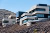 Modern home with Exterior, Concrete Siding Material, Stucco Siding Material, Metal Roof Material, Metal Siding Material, House Building Type, and Flat RoofLine. Golf course view Photo 7 of The Huhn House