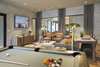 Modern home with Living Room, Ceiling Lighting, Chair, Console Tables, Sofa, Ottomans, Coffee Tables, Table Lighting, End Tables, and Medium Hardwood Floor. 1177 @Greystone Club Lounge Photo 3 of 1177 @Greystone