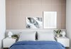 Modern home with Bedroom, Bed, and Night Stands. UPGRADE YOUR BED: A king size MALM bed is hacked by using infill panels to extend the headboard wall to wall. The headboard is wrapped with foam and finished in a soft grey wool felt. Wall mounted BESTA units frame the bed and serve as night tables. Photo of Hawthorne by Mosaic Homes in Collaboration with Laura Melling