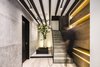 Modern home with Staircase, Metal Railing, and Concrete Tread. Interior staircase Photo 2 of Apartment in Ahuehuetes Norte