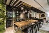 Modern home with Dining Room, Chair, Table, Ceiling Lighting, Light Hardwood Floor, and Pendant Lighting. Dining room Photo 7 of Apartment in Ahuehuetes Norte