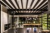 Modern home with Dining Room, Table, Chair, Pendant Lighting, and Accent Lighting. A game of reflections becomes present with the large windows and the vertical garden Photo 9 of Apartment in Ahuehuetes Norte
