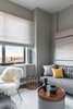 Modern home with Bedroom, Dark Hardwood Floor, Bench, Chair, and Night Stands. To maintain a consistent look throughout the space, we centrally placed one piece of art in each room of the home, and then added colorful accents to match. Photo 8 of Central Park West Penthouse