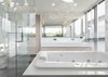 Modern home with Engineered Quartz Counter, Porcelain Tile Floor, Undermount Sink, and Ceiling Lighting. View of master bath 3 Photo 17 of SIRI House