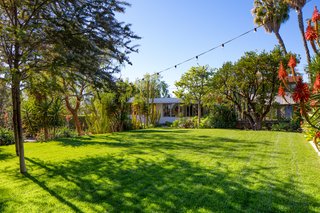 The home sits on a 0.44-acre lot in downtown Los Angeles, sited within the grounds of the Lyndsay Mansion’s garden. Soriano removed only four trees from the property. In fact, a 1908 tangerine tree still produces a stellar crop every year.