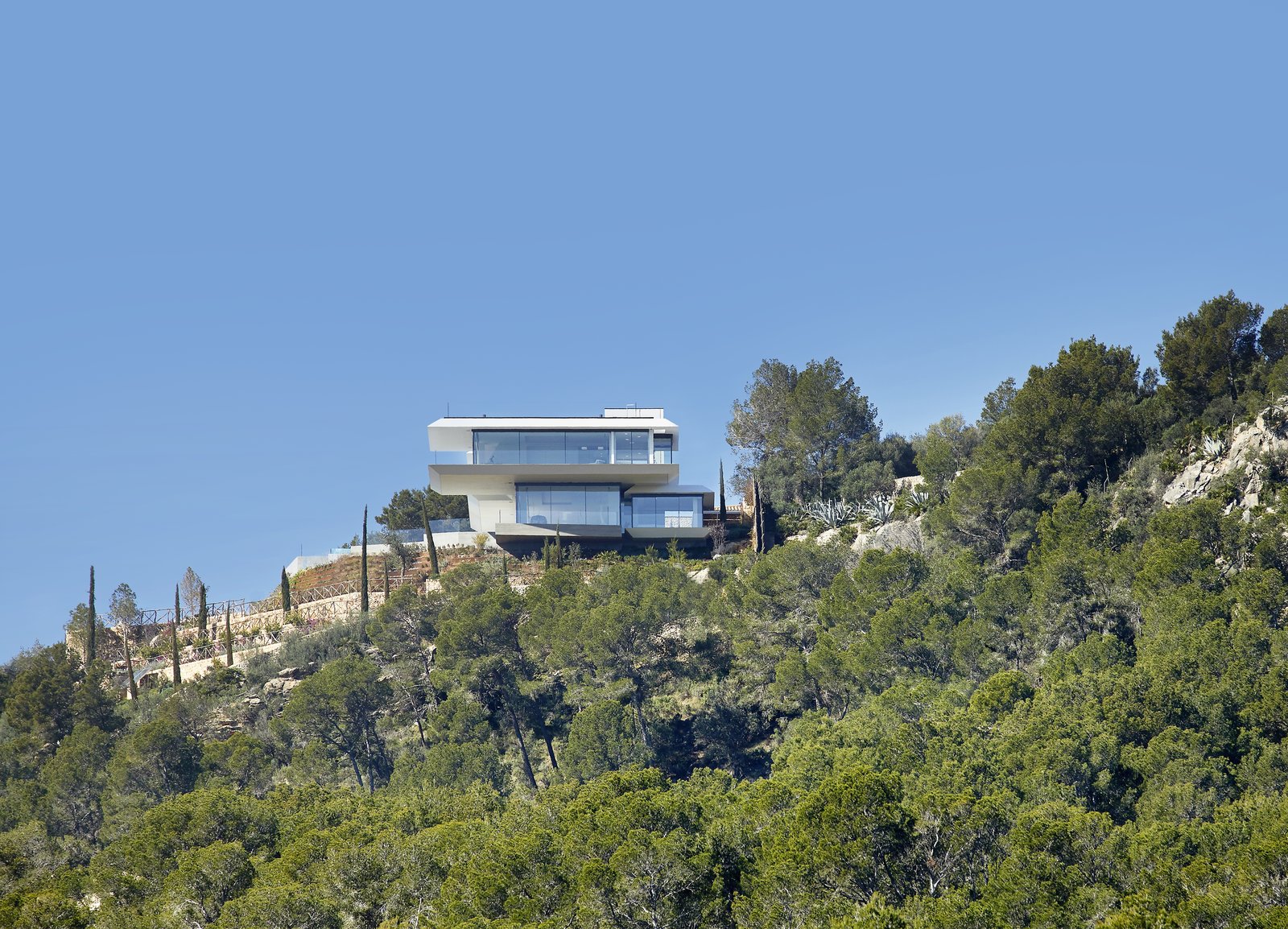 View on the house from the valley.