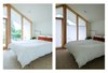 Modern home with Ceiling Lighting. The wall of windows and private deck extend this bedroom beyond the walls and has the best sunset views in the house. Photo 18 of 111 House