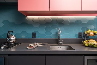 50 Kitchen Backsplash Design Ideas Modern Backsplashes Dwell Three Tropical Shades Of Blue Make For A Bold Backsplash In This Kitchen Brazil