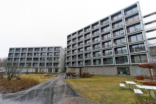 Designed by Andreas Martin-Löf, Snabba Hus Västberga is a modular, prefabricated apartment complex that provides affordable housing in Stockholm. The entire complex was built in a single year, and the apartments rent for about $535 a month.