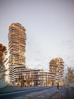 Stockholm–based Belatchew Architekter specializes in urban planning, housing, offices, and public buildings. Pictured above is Discus—a dynamic new skyscraper planned for Nacka City that will hold 450-500 apartments.