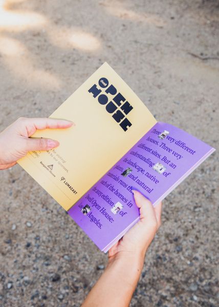 Dwell Open House: Los Angeles kicked off at Barnsdall Art Park in East Hollywood, where ticket holders picked up tote bags with route maps and visited the Hollyhock House before heading out to the other three homes.