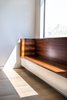 Modern home with Bedroom, Light Hardwood Floor, and Bench. Detail at Window Seat in Master Bedroom Photo 2 of Throckmorton Renovation