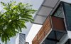 Modern home with Exterior, Metal Roof Material, Flat RoofLine, Stucco Siding Material, and House Building Type. Balcony Detail Photo 3 of 400 SOLA