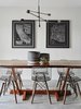 Modern home with Dining Room, Table, Pendant Lighting, and Porcelain Tile Floor. Dining Space featuring a William Franevsky table and Maps by Copperstate Collection. Photo 9 of Details