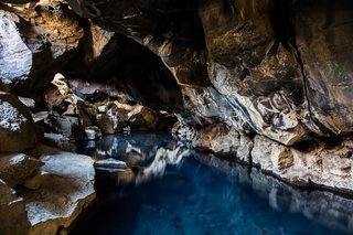 Near to Lake Mývatn, in north Iceland, Grjótagjá is a small lava cave flaunting a thermal spring.