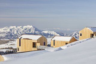 "It is a tremendous challenge to build 9,000 feet from the ground, and the site typically receives more than 500 inches of snowfall per year," says architect Brian MacKay-Lyons. "There were no roads or services, and we needed to minimize the amount of concrete used in this project due to the high cost of pouring concrete on a mountaintop."