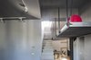 Modern home with Staircase, Metal Tread, and Concrete Tread. Concrete and iron staircase, iron loft Photo 11 of Blue and concrete apartment