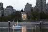 Modern home with Outdoor, Landscape Lighting, and Hardscapes. Distinctive windows wrap around corners, establishing a seamless line of sight to the breathtaking ocean views of English Bay and beyond. Photo 2 of Vancouver Features Ultra Luxury Rental at Eventide