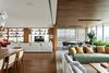 Modern home with Living Room, Sofa, and Medium Hardwood Floor. Different materials and textures to enhance the the different, but integrated, spaces Photo 4 of The JB apartment