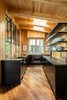Modern home with Kitchen, Open Cabinet, and Stone Counter. Kitchen cooking area Photo 7 of Camp on Long Lake