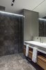 Modern home with Bath Room, Ceiling Lighting, Marble Floor, Vessel Sink, and Marble Wall. Bathroom Photo 9 of House A326