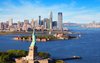 Floor-to-ceiling windows frame dramatic vistas of the Manhattan skyline, World Trade Center, New York Harbor and Statue of Liberty. Photo 8 of 99 Hudson modern home