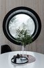 Modern home with Dining Room, Table, Dark Hardwood Floor, Chair, Stools, Ceiling Lighting, and Wood Burning Fireplace. Interior view Photo 7 of FLEXSE