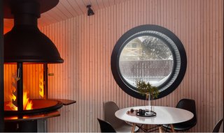 The first FLEXSE prototype is laid out as a classic grill house with an integrated barbecue—but the designers say the building can be used for any small-scale purpose, such as a sauna, guest house, or office pod.