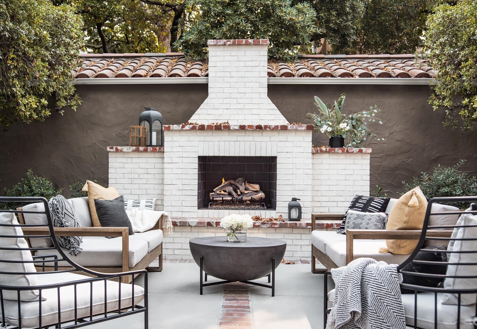 Photo 4 Of 11 In Tudor Noir Dwell Photo 4 Of 11 In Tudor Noir Dwell, White Brick Outdoor Fireplaces