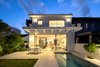 Back of house at dusk Photo 11 of Harimon House modern home