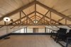 Modern home with Shed & Studio and Family Room Room Type. an outstanding pitched roof is supported by a wooden structure. Photo 8 of Casa Moulat