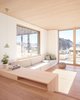Modern home with Living Room, Light Hardwood Floor, Sofa, Bookcase, and Ceiling Lighting. Living Room 02 Photo 6 of Semi detached house on a hillside
