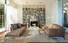 Modern home with Living Room, Recessed Lighting, Floor Lighting, Chair, Coffee Tables, Accent Lighting, Standard Layout Fireplace, Sofa, Ceiling Lighting, Wood Burning Fireplace, and Medium Hardwood Floor. The living room has reflected sofas and plenty of shelves for the library of books Photo 8 of North Beach Residence