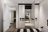 Modern home with Medium Hardwood Floor. The teenager room with private bathroom. Photo 19 of The Layers apartment