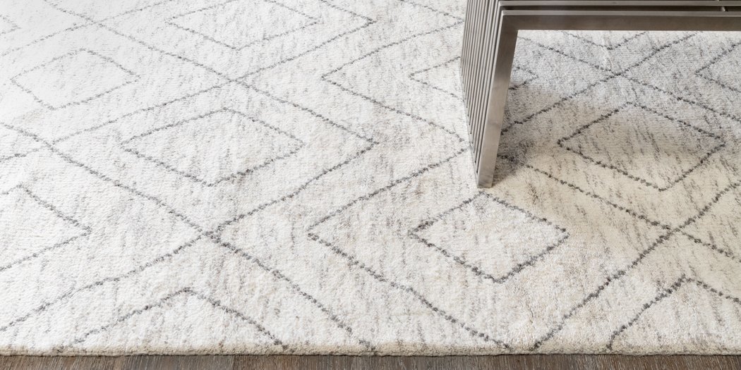 Ben Soleimani Double Diamond Silver Moroccan Rug By Ben Soleimani Double Diamond Silver Moroccan Rug