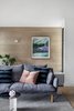 Modern home with Living Room, Coffee Tables, Wall Lighting, Sofa, Light Hardwood Floor, Storage, and Rug Floor. Living area Photo 11 of Yeronga House