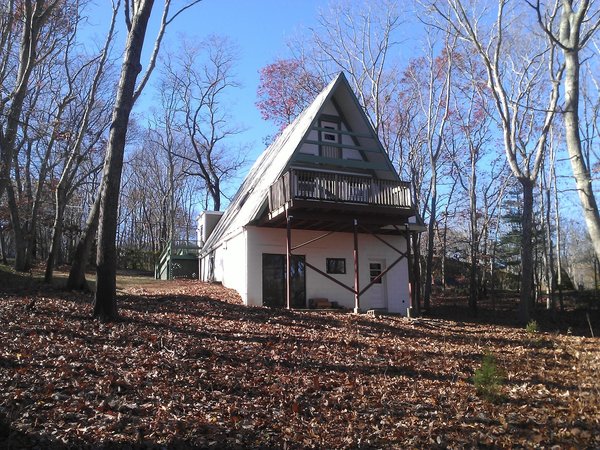 Before the renovation, the non-winterized cabin—which was fancifully described by the real estate listing as a "chalet"—had been used as a summer vacation home. The renovation needed to make it suitable for a full-time residence to house architect Edgar Papazian, his wife Michelle, and their two young daughters.