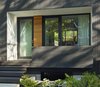 Modern home with Outdoor, Wood Patio, Porch, Deck, Small Patio, Porch, Deck, Gardens, and Front Yard. The perennial front porch, re-imagined as a seamless extension of the home's interior. Photo 4 of Bellwoods Lodge