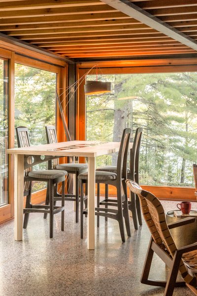 The dining area, with furniture built by homeowner Tom West.
