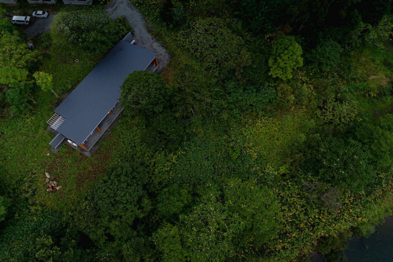 The house is designed to open up to its natural surroundings. 