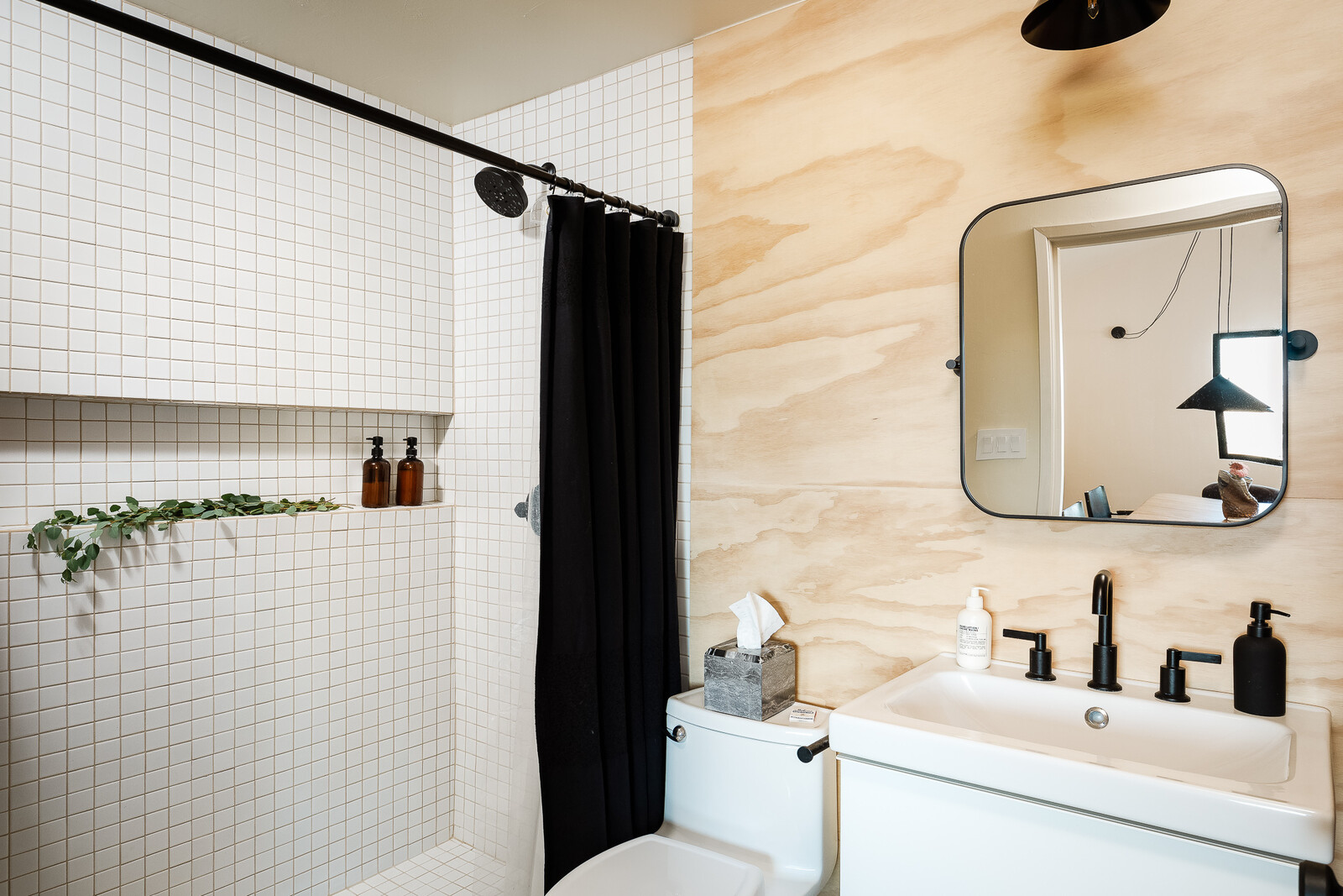 Kelly and Catalina added a new powder room off the bonus room.